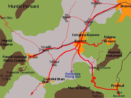 Harta Pensiunea Rising SunRasnov